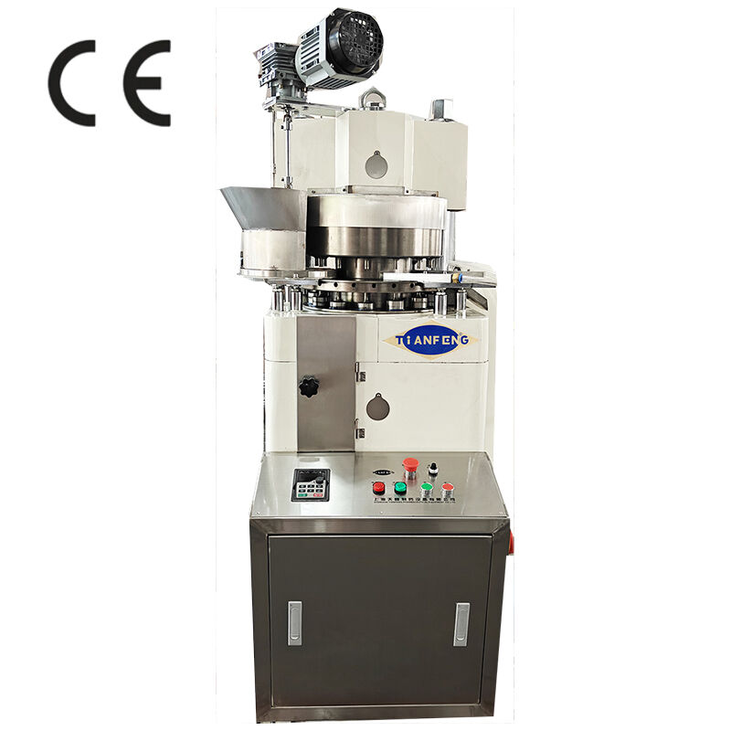 Máquina de compressão de comprimidos concebida para lidar com múltiplas formas e tamanhos de comprimidos com compressão e mínimo desperdício de material